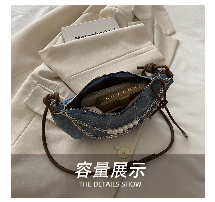 French Niche Ox Horn Bag for Women Shoulder Bag2025New Fashion Dumpling Bag Versatile Simple Crossbody Bag Export