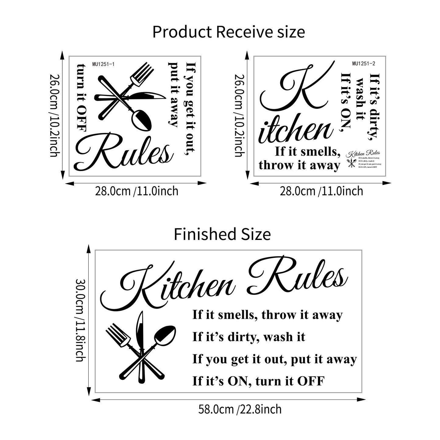 kitchen rules Kitchen Rules Personalized Wall Stickers Removable Kitchen Proverbs Wall Decals PH2358