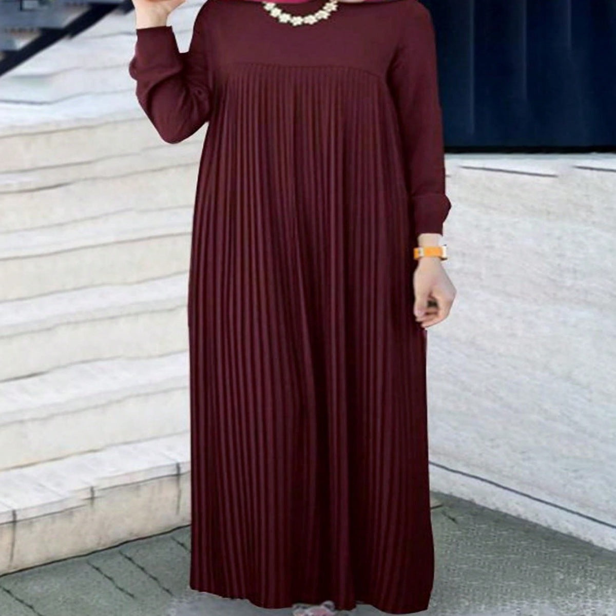 Muslim2025New Dress Women's Clothing Cross-Border Middle East Showstopper Long Dress Elegant and Fashionable