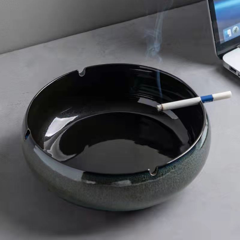 Large Ashtray Creative Personality Ceramic Ashtray Home Retro Chinese Style Living Room Light Luxury Office Trendy Ashtray
