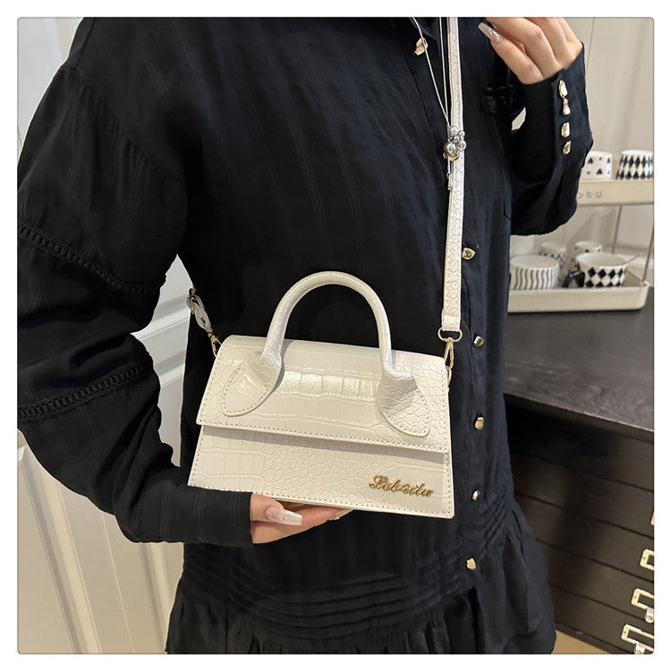 Korean style stone pattern single shoulder bag for women2025New Textured Handheld Small Square Bag Versatile Fashion Simple Crossbody Bag