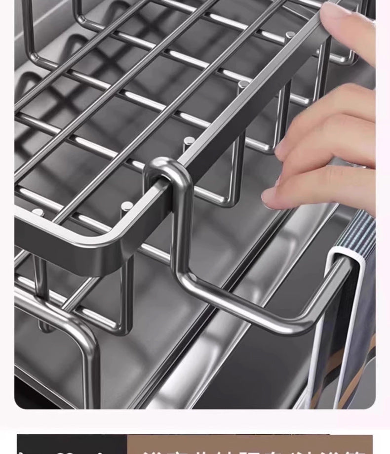 Kitchen Dish Rack Pool Detergent Sponge and Cloth Storage Rack Fabulous Draining Gadget Steel Wire Ball Sink Storage Rack