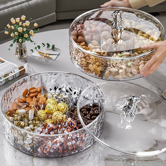 Dried Fruit Plate New Model for Living Room Coffee Table Home Use Light Luxury High-end Exquisite Compartmented Nut Candy Box Snack Display Tray