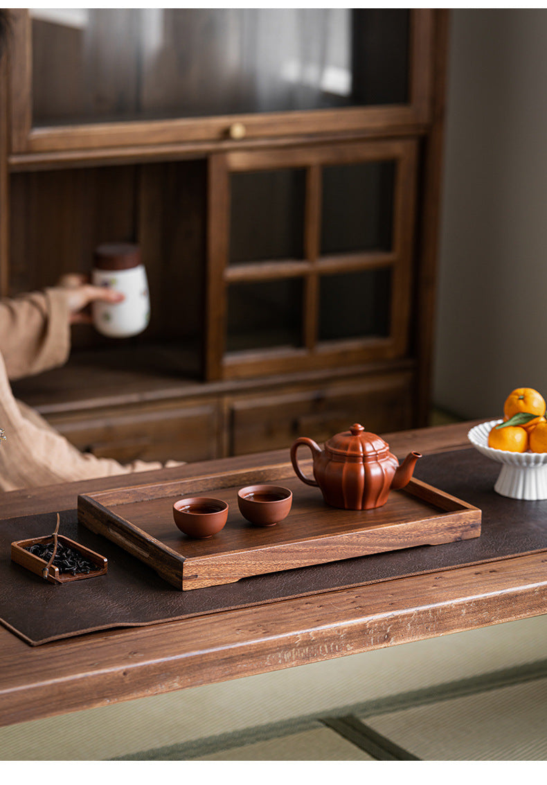 Walnut Tea Tray Minimalist Dry Tea Tray Cup Storage Tray Chinese Style Candy Dessert Fruit Tray Tea Room Tea House Wholesale