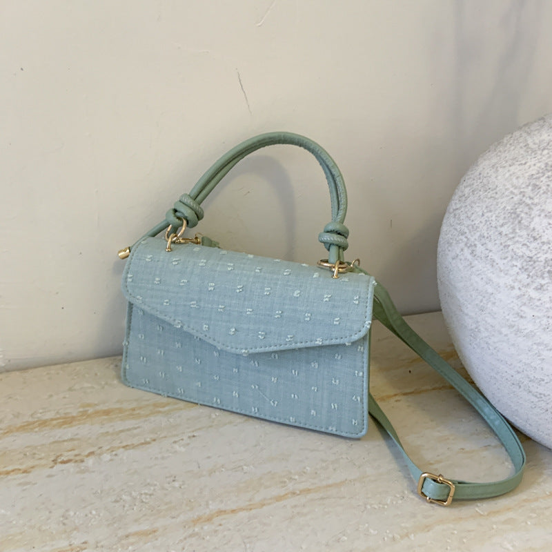 Simple Solid Color Trendy Fashionable Handbag2025Summer New Casual Elegant Single Shoulder Crossbody Small Square Bag for Women