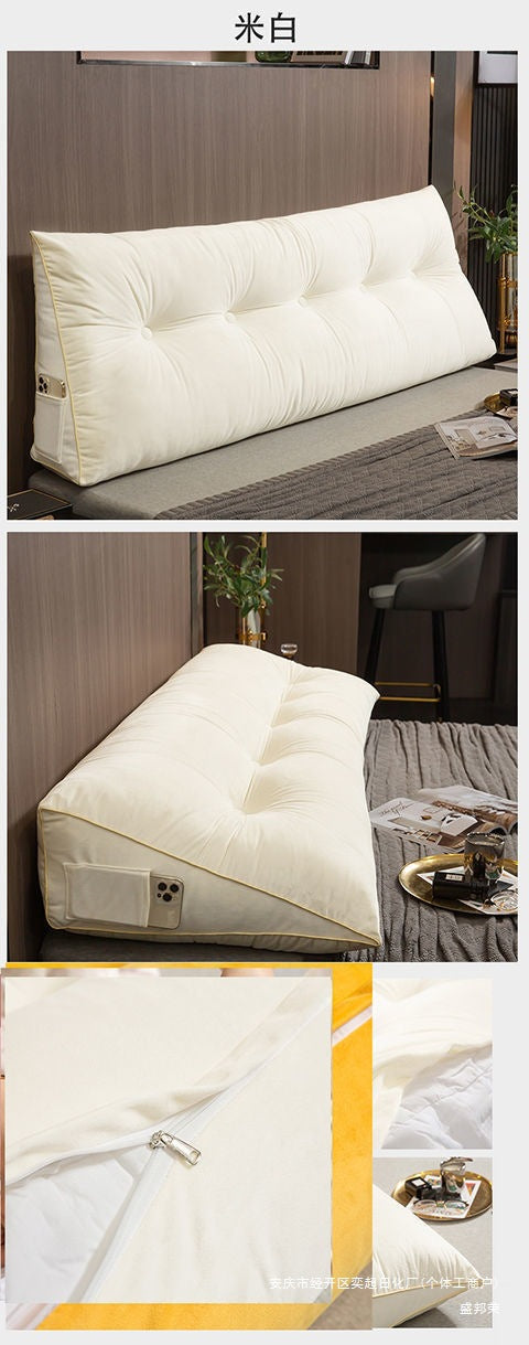 Triangular Bed Headrest Pillow Bed Cushion Double Backrest Soft Pack Waist Support Sofa Bedroom Plush Removable Washable Tatami