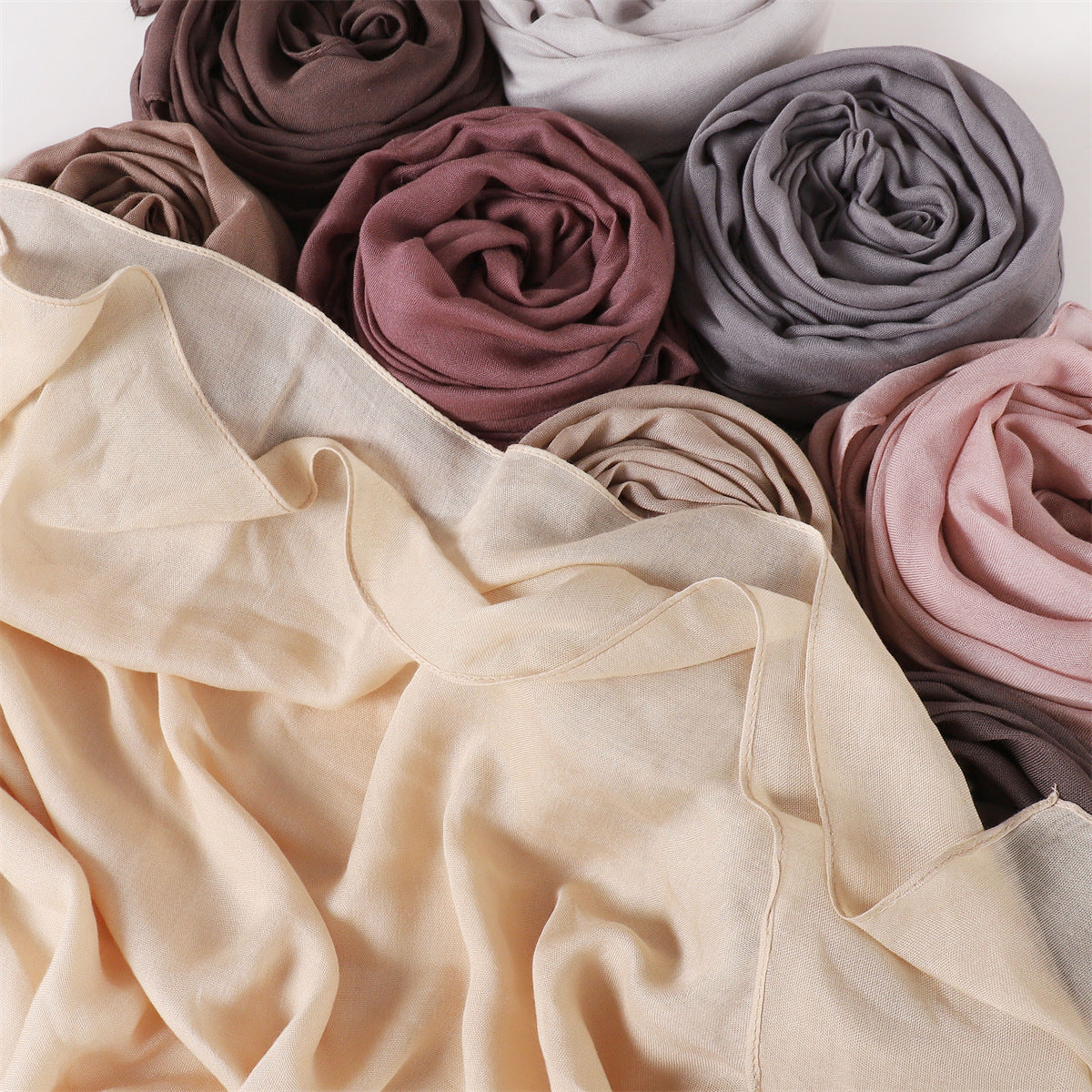 Lightweight Rayon Cotton Linen Solid Color Long Scarf Air-conditioned Room Travel Shawl Monochrome Rayon Scarf Headscarf Shawl for Women