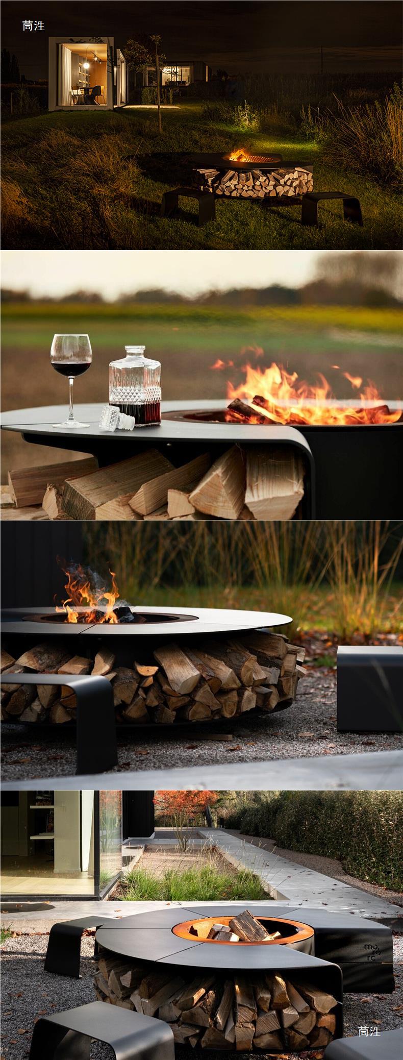 Courtyard Fire Pot Garden BBQ Table Outdoor Furniture Home Barbecue Grill Iron Art Fire Pit Bonfire Stove