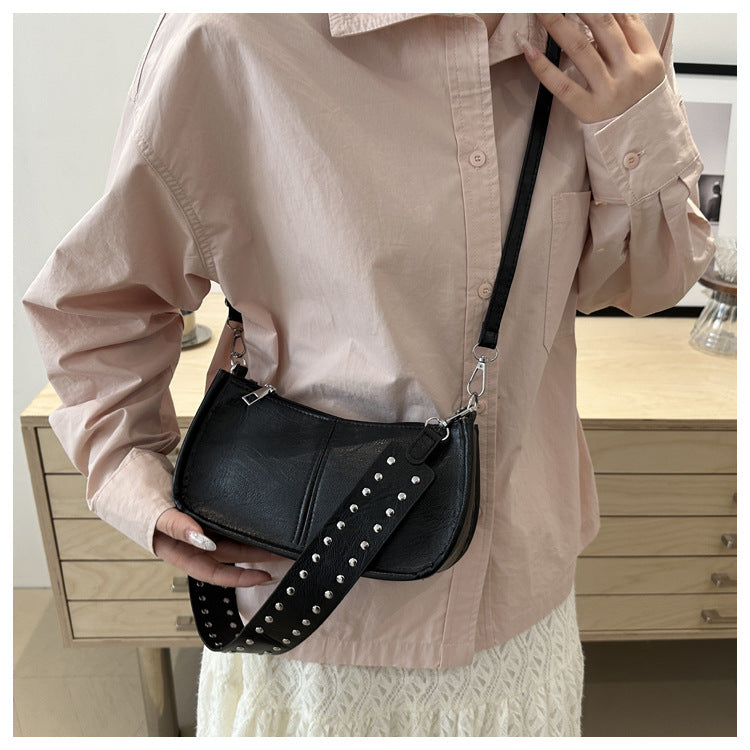 Crossbody Pouch2025Spring New Underarm Bag Niche Handbag Versatile Commuter Single Shoulder Underarm Rivet Women's Bag