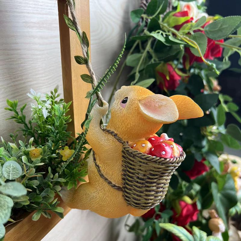 Cute Animal Climbing Bunny Wall Hanging Homestay Outdoor Garden Ornament Courtyard Tree Climbing Landscape Pipe Decoration