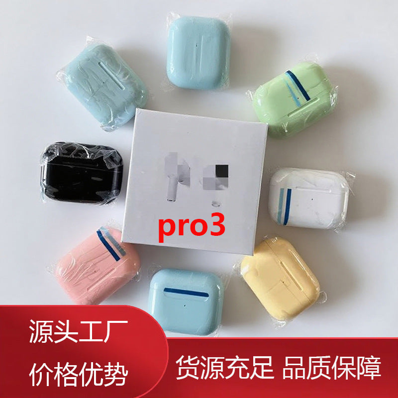 Huaqiangbei Third Generation Macarons pro3Bluetooth Headset Cross-Border New Model Sports Gaming Wireless Headset Renamed Positioning