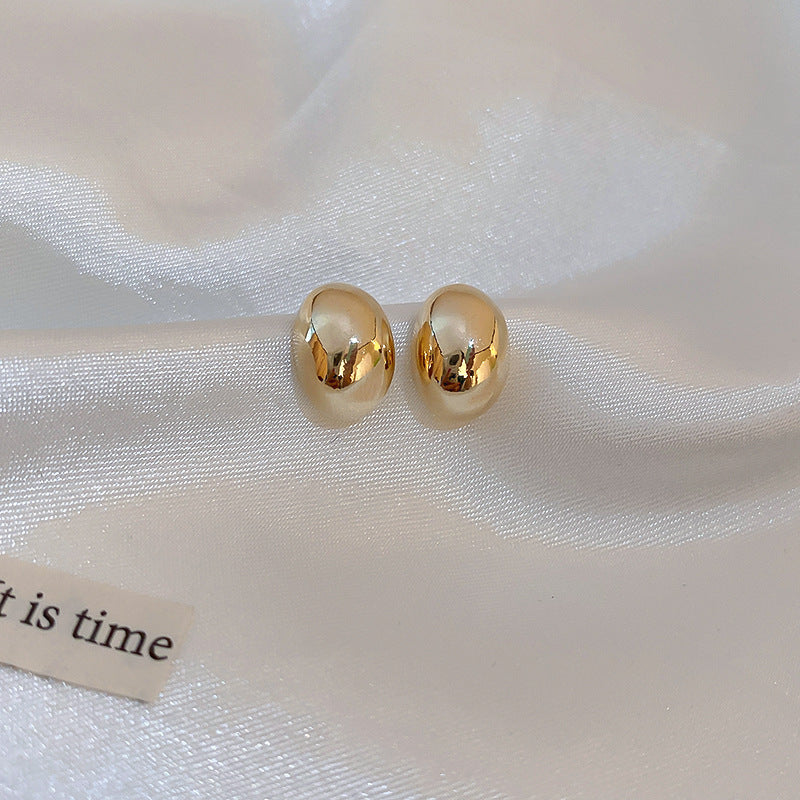 Silver Needle Metal Earrings High-end Simple Stud Earrings Fashion Versatile Light Luxury Unique Niche Earrings Yiwu Wholesale