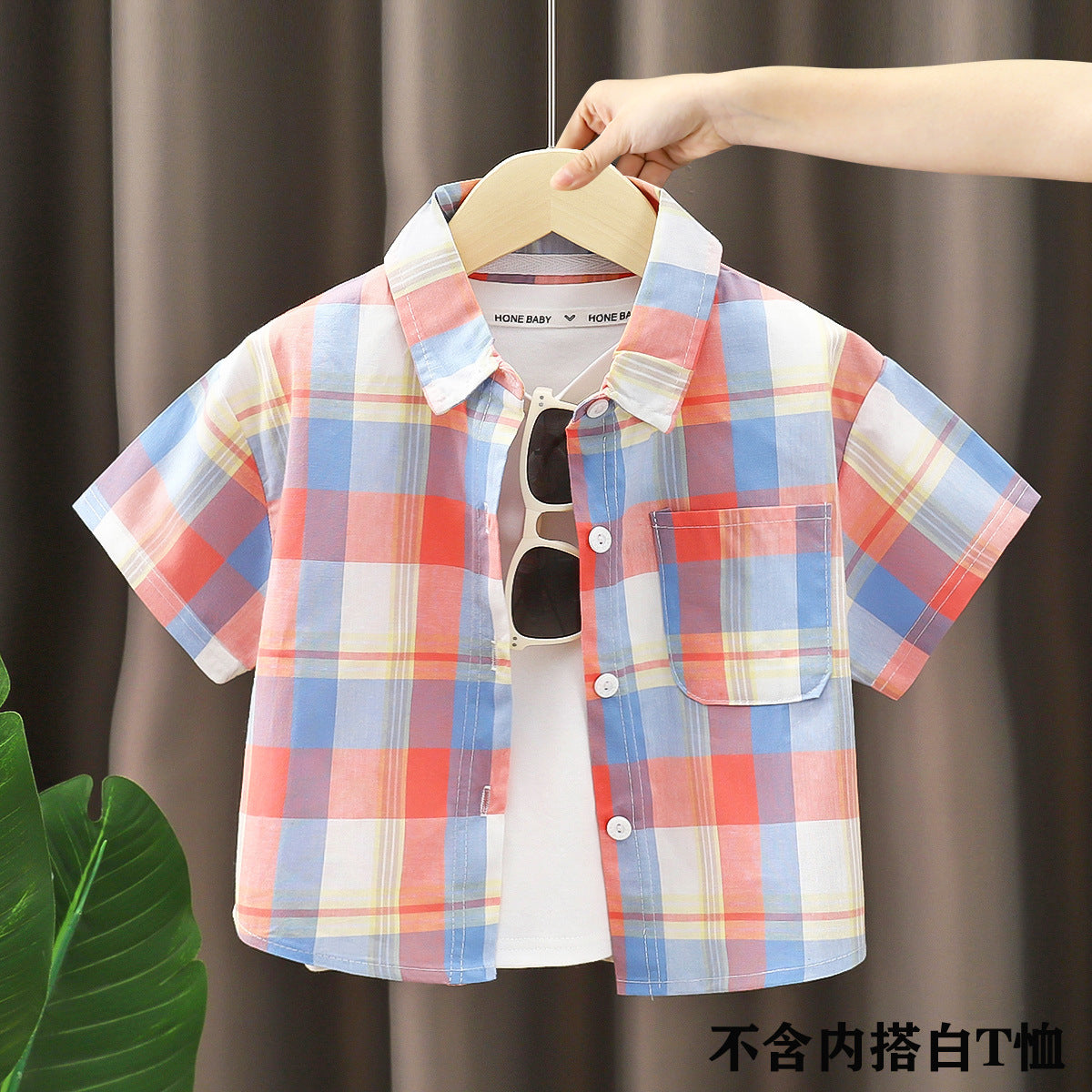 Children's Shirt for Boys2025New Stylish Baby Cotton Plaid Shirt for Spring and Autumn, Fashionable Turn-Down Collar Cardigan for Toddlers