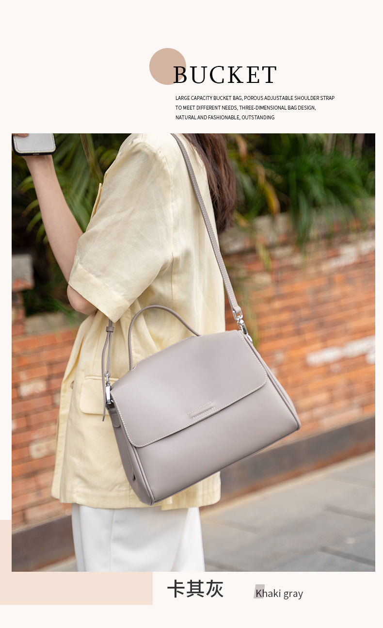 Cross-border Tote Bag for Women2024Summer new soft leather large capacity niche high-end genuine leather single shoulder crossbody bag