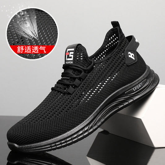 2024Wholesale Dropshipping Casual Sports Shoes Lightweight Breathable Trendy Men's Shoes Summer New Soft Sole Round Toe