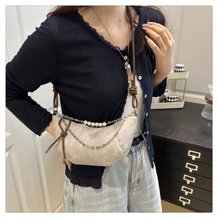 French Niche Ox Horn Bag for Women Shoulder Bag2025New Fashion Dumpling Bag Versatile Simple Crossbody Bag Export