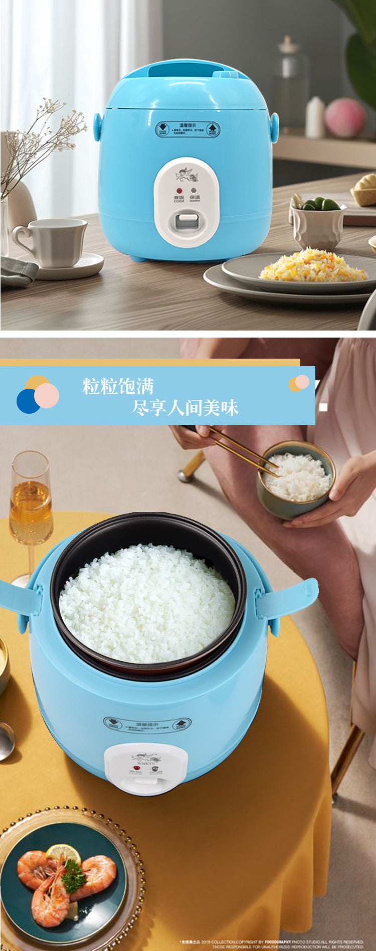 Little Angel Multifunctional Smart Rice Cooker and Soup Maker2-3Mini Rice Cooker for Dormitory and Home Use, Can Cook and Steam