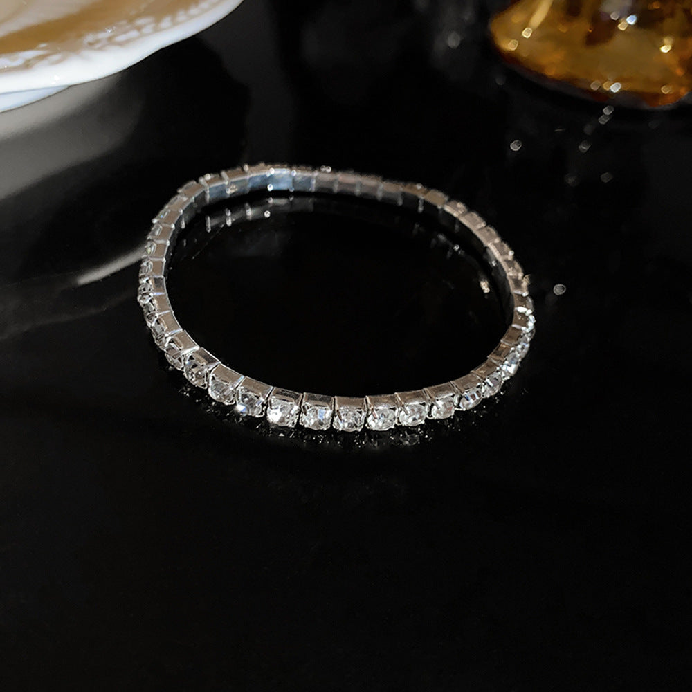 Xiaohongshu Same Style Hot-Selling Zircon Bracelet Light Luxury Niche Exquisite High-End Feel Adjustable Pull Jewelry for Women
