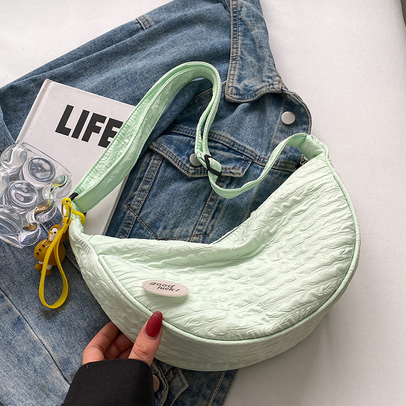 Cute and Versatile Niche Canvas Small Bag for Women2023New Women's Bag Korean Version Crossbody Bag Fashion Single Shoulder Dumpling Bag