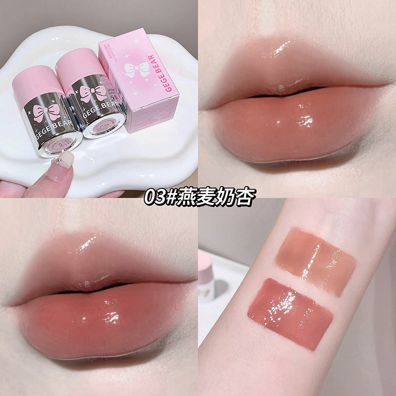 Gogo Bear Double Color Lock Lip Gloss Moisturizing Lip Glaze Hydrating Plump Lips High-Value Lipstick Lip Color1386