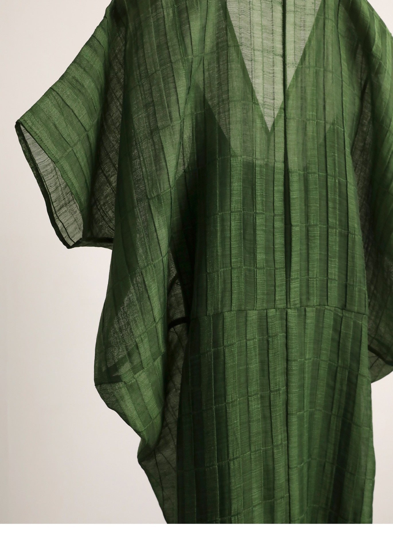 Spot Goods Gracefully Entering_Tencel Linen Blend Three-Dimensional Ribbed Texture Cocoon Design Dress2024Skirt