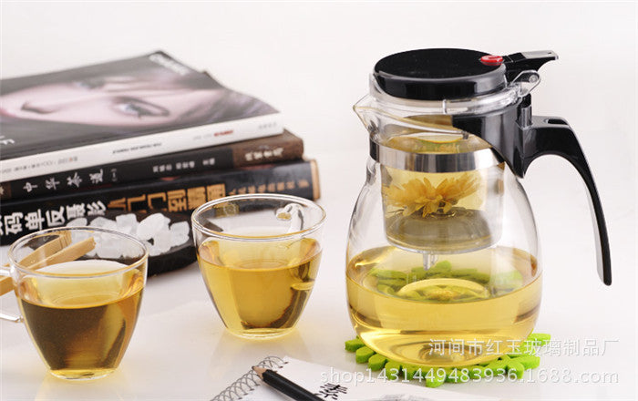 Wholesale High Borosilicate Glass Elegant Cup Heat-Resistant Glass Filter Teapot Detachable Washable Tea Brewing Pot Tea Infuser Exquisite
