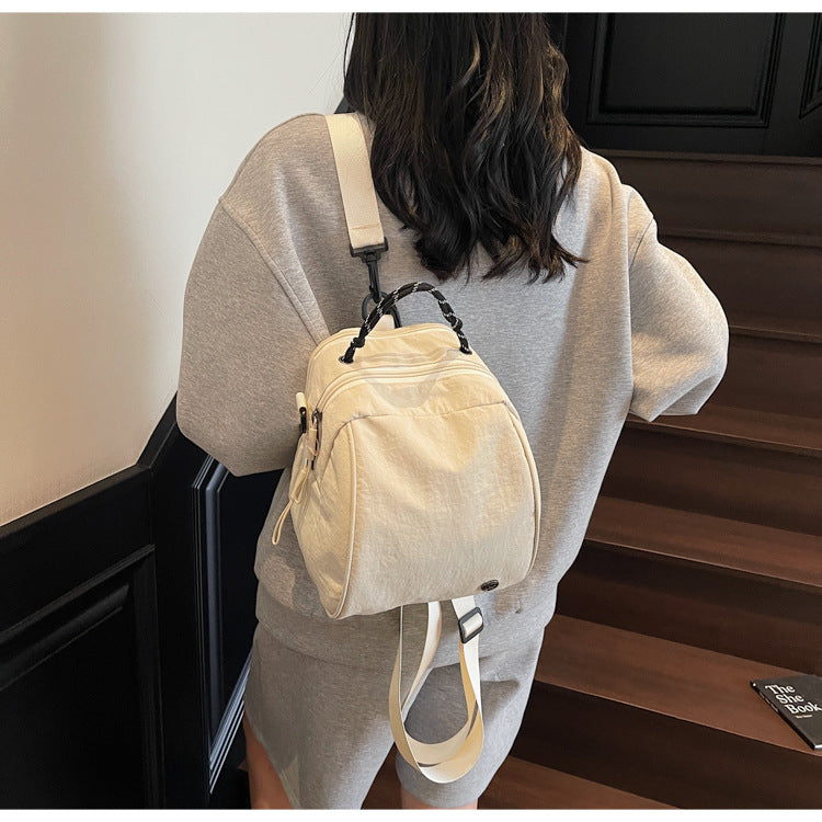 Cross-Border New Japanese Style Shell Small Backpack for Women, Commuting Versatile Crossbody Shoulder Bag, Fashionable Casual Mini Backpack