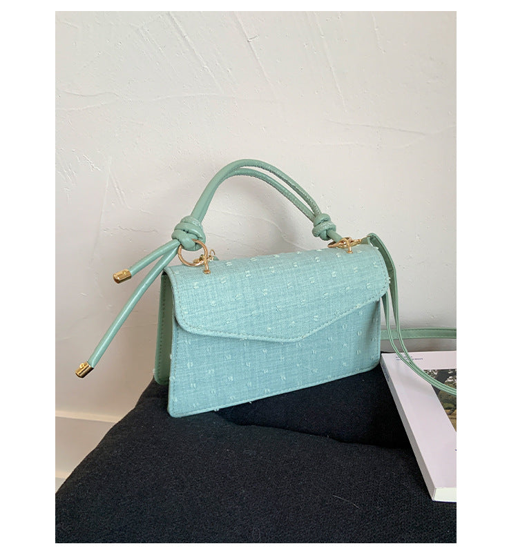 Simple Solid Color Trendy Fashionable Handbag2025Summer New Casual Elegant Single Shoulder Crossbody Small Square Bag for Women