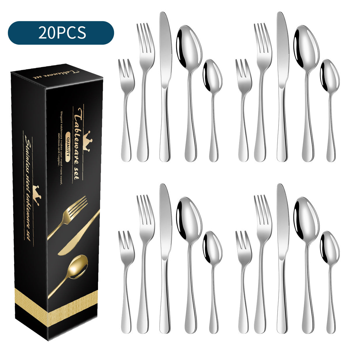 Spoon Wholesale Amazon Stainless Steel Cutlery Set20/30Set  Hotel and Home Use1010Cutlery Set