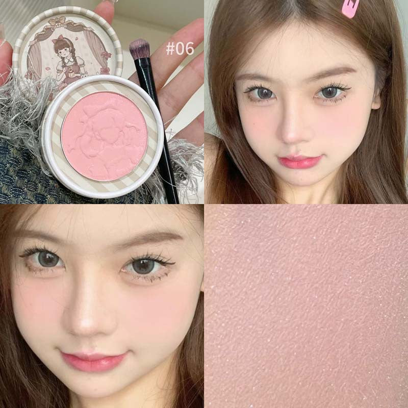 HERORANGE Little Fairy Embossed Blush Colorful Pure Desire Blush Purple Fine Shimmer Matte Contour Atmosphere Rouge595