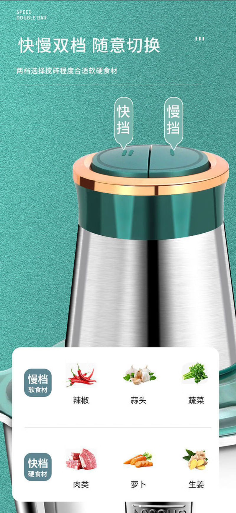 Yiduomi Household Meat Grinder3L Stainless Steel Electric Meat Grinder Wholesale Commercial Small Vegetable Chopper Kitchen Processor