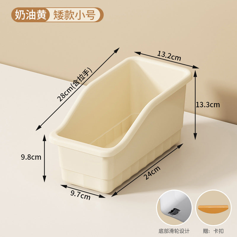 Cabinet Storage Box with Wheels Gap Sundries Kitchen Organizer Box Household Large Capacity Multifunctional Cabinet Storage Box