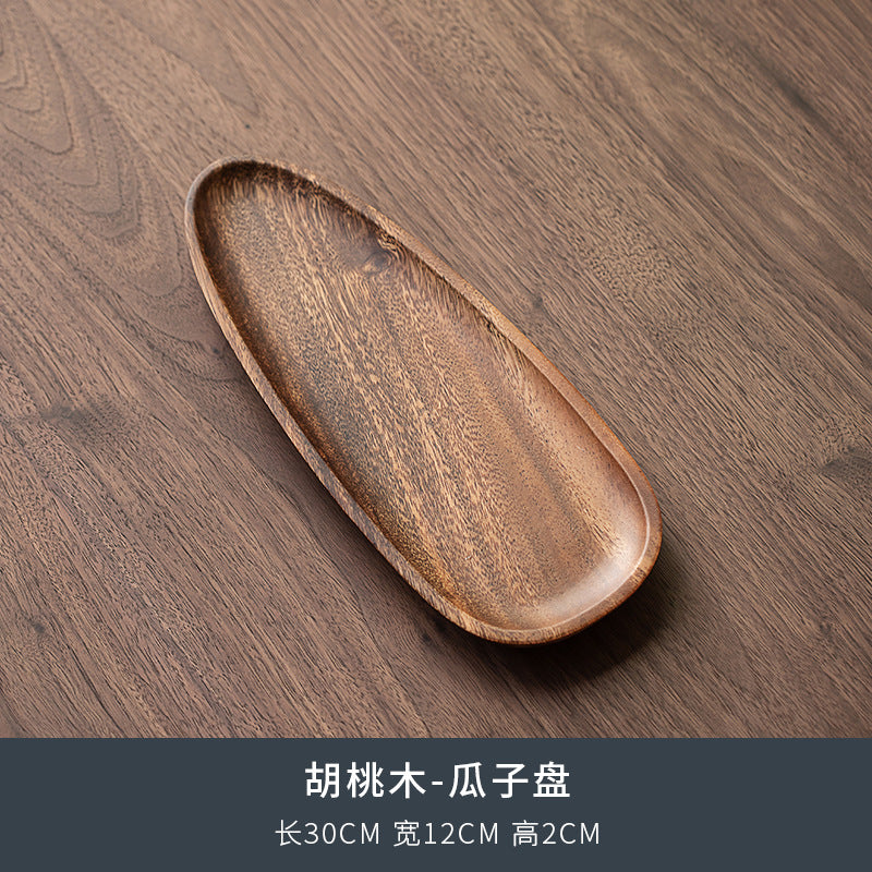 Walnut Tea Tray Minimalist Dry Tea Tray Cup Storage Tray Chinese Style Candy Dessert Fruit Tray Tea Room Tea House Wholesale