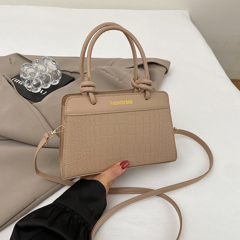 Large Capacity Patchwork Spring2025Casual New Korean Style Trendy Fashion European and American ins Single-shoulder Handheld Small Square Bag