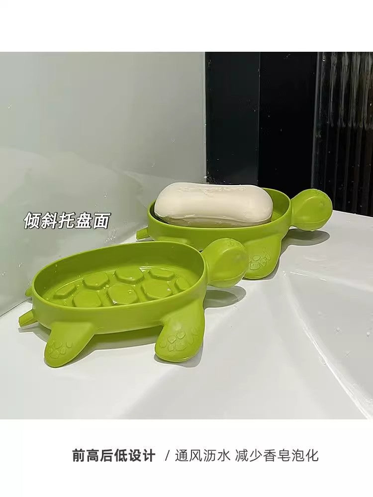 Green Little Turtle Soap Box Cartoon Soap Box Dormitory Bathroom High-end Draining Soap Box Creative Soap Box Manufacturer