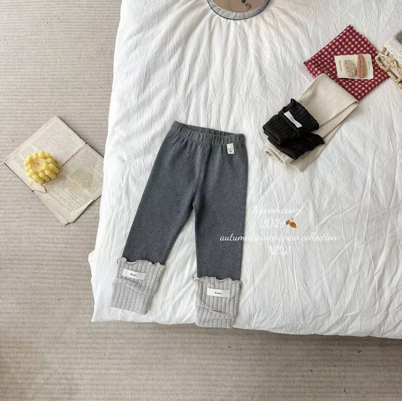 Sweet Little Chef2025Autumn New Children's Korean Style Versatile Stylish Patchwork Base Casual Pants Girls' Trendy Pants