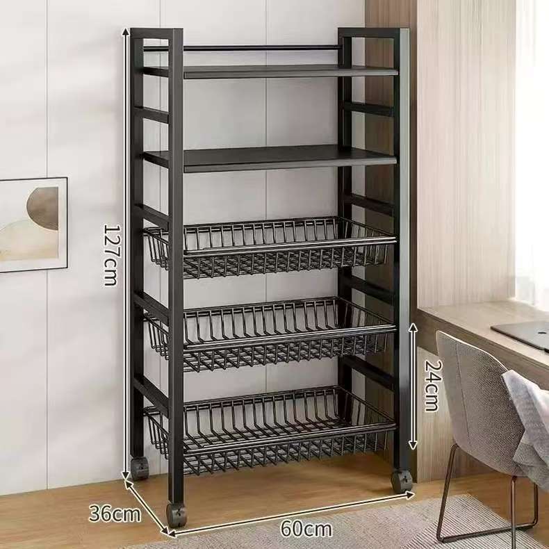 Kitchen Vegetable Basket Floor-standing Storage Rack Multi-layer Storage Vegetable and Fruit Rack Multi-functional Household Storage Basket