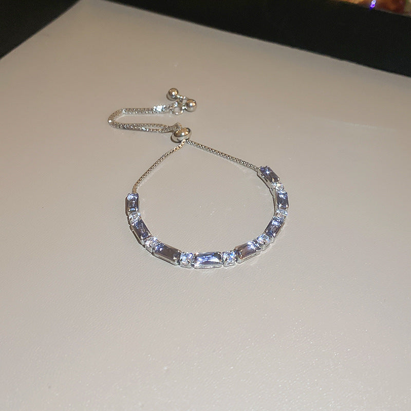Xiaohongshu Same Style Hot-Selling Zircon Bracelet Light Luxury Niche Exquisite High-End Feel Adjustable Pull Jewelry for Women
