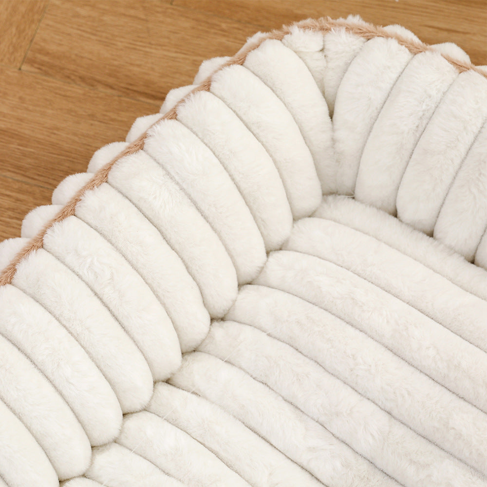 New Thickened Straight Bar Square Nest Rabbit Plush Soft Comfortable Pet Bed Deep Sleep Cat Nest Four Seasons Dog Nest