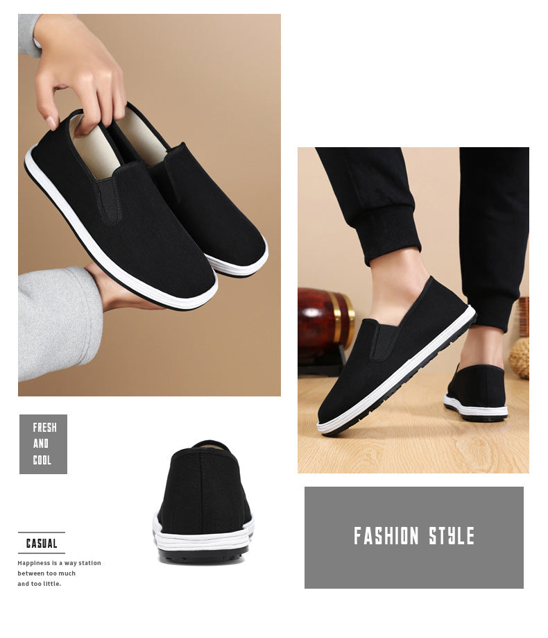 Old Beijing Cloth Shoes Spring Work Shoes Men's Slip-On Shoes Men's Layered Sole Cloth Shoes Men's Casual Old Cloth Shoes
