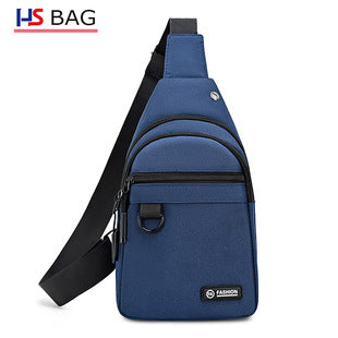 Silk Chest Bag Autumn New Large Capacity Casual Men's Bag Lightweight Simple Water-Resistant Oxford Cloth Crossbody Backpack