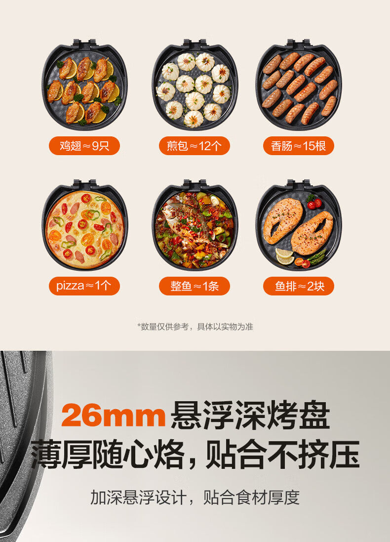 Supor Griddle for Home Use, Double-Sided Heating Electric Pancake Maker, Deepened and Enlarged Griddle Plate JJ30A648-Q