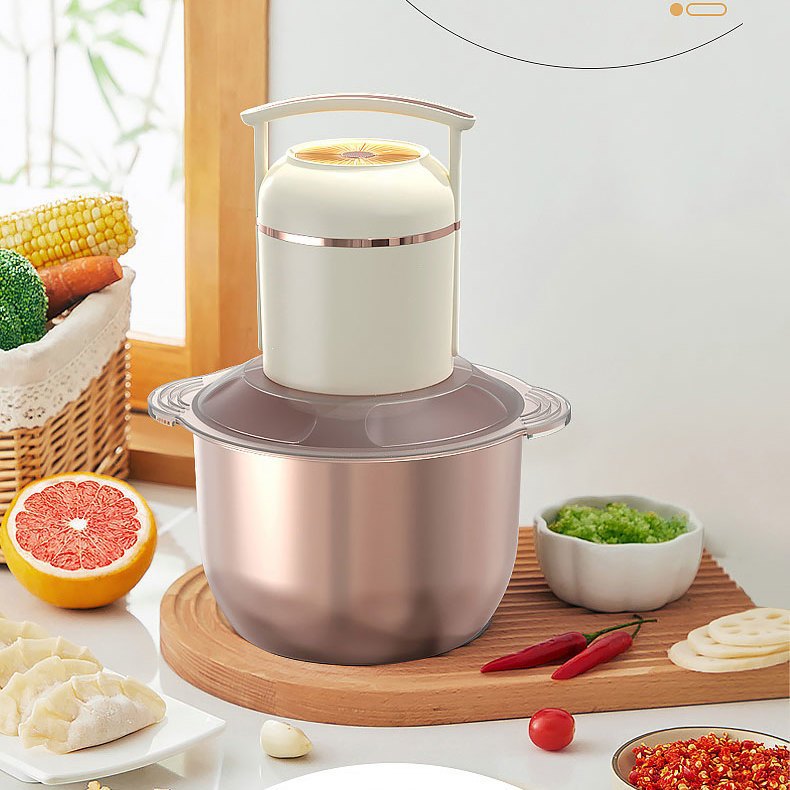 Meat Grinder Household Mixer Meat Mincer Stainless Steel Multifunctional Electric Food Processor Garlic Mincer Vegetable Chopper Cross-Border