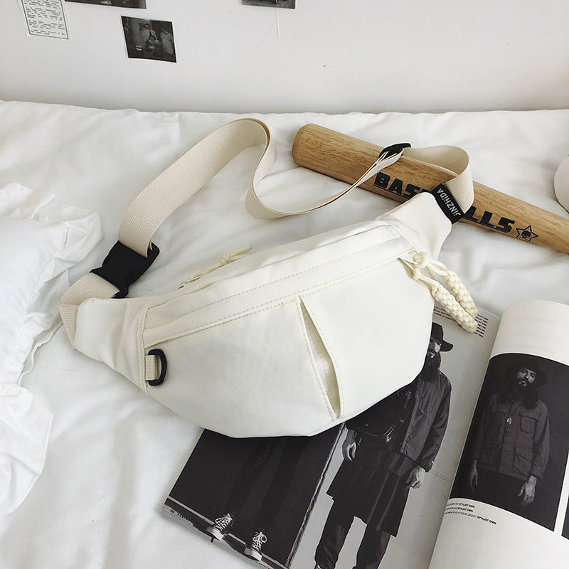 2025Summer New Simple Versatile Large Capacity Canvas Underarm Bag for Outings and Commutes, Niche Design Solid Color Chest Bag