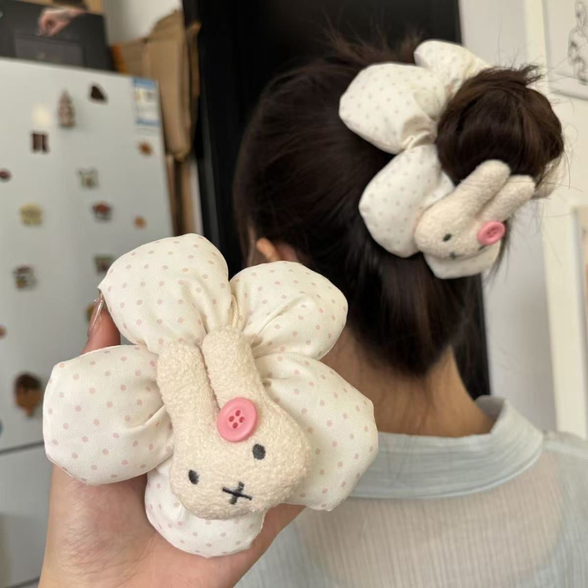 Cute Miffy Rabbit Hair Tie Scrunchie Mickey Sweet Hair Rope Flower Ponytail Bun Hair Tie