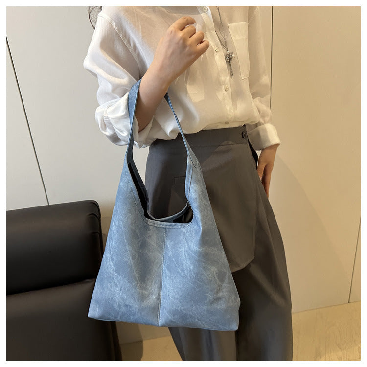 European and American Style Large Capacity Women's Bag2025Summer New Fashionable Single Shoulder Tote Bag Casual Underarm Bag