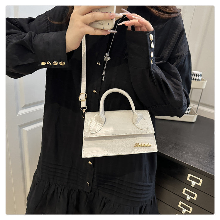 Korean style stone pattern single shoulder bag for women2025New Textured Handheld Small Square Bag Versatile Fashion Simple Crossbody Bag