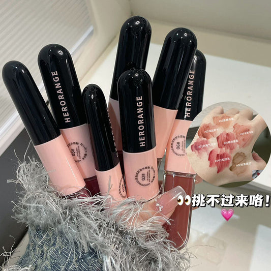 HERORANGE Moisturizing Dual-Ended Lip Gloss Velvet Matte Water Gloss Mirror Double Texture Non-Sticky Lipstick HR499