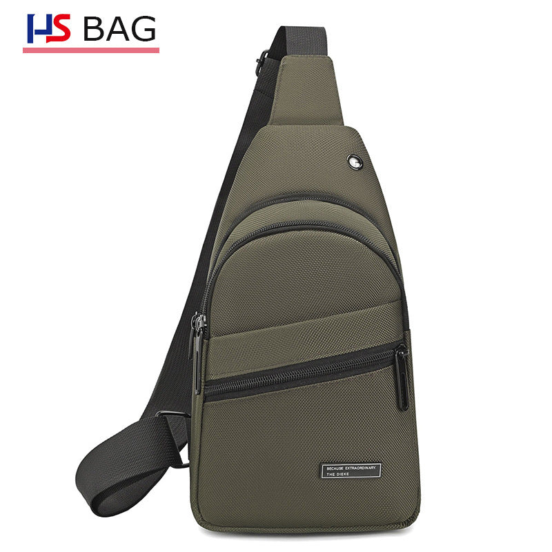 Silk Chest Bag Autumn New Large Capacity Casual Men's Bag Lightweight Simple Water-Resistant Oxford Cloth Crossbody Backpack