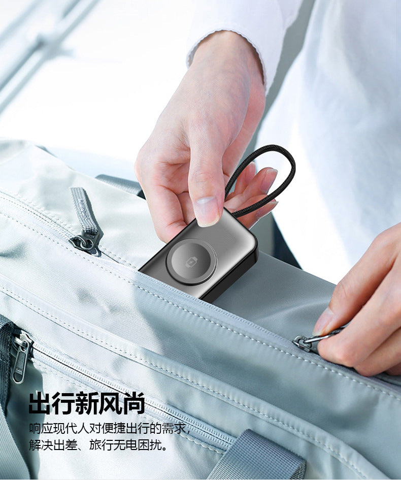 3-in-1 Magnetic Wireless Charger5000mAh Built-in Cable Portable Power Bank for Watches and Phones Wireless Charging Dropshipping